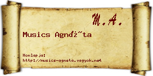 Musics Agnéta névjegykártya